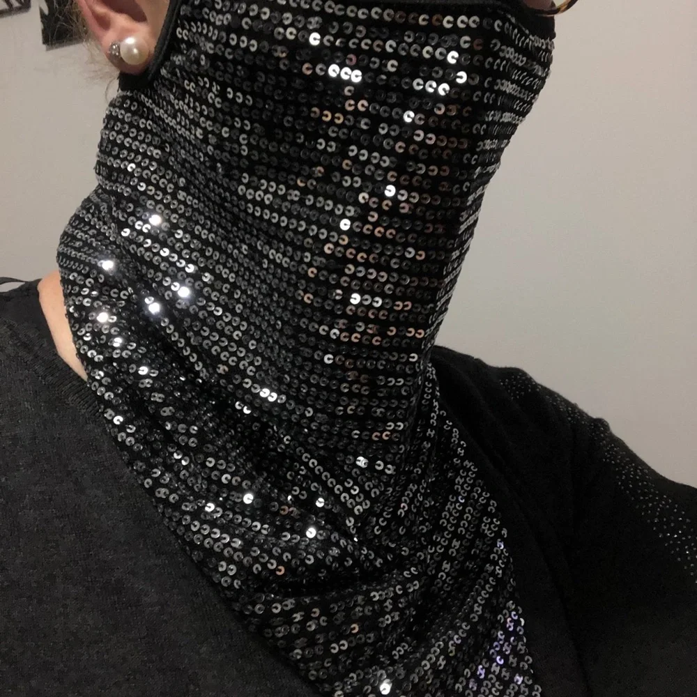 Sequined bandana masks with earloops